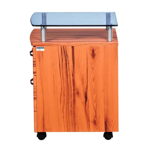 Shop Porch Den Capilano Glass Top Rolling File Cabinet Free