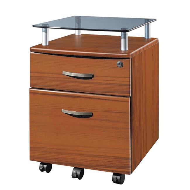 Shop Porch Den Capilano Glass Top Rolling File Cabinet Free
