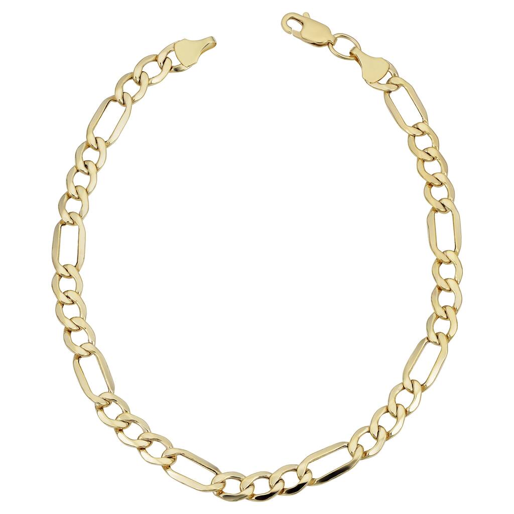 Fremada 10k Yellow Gold Classic Figaro Bracelet (5.6 millimeters, 8.5 inches)