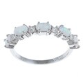 La Preciosa Sterling Silver Created Opal and Cubic Zirconia Ring