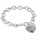 La Preciosa Sterling Silver Created Opal 'Mom' Charm Bracelet
