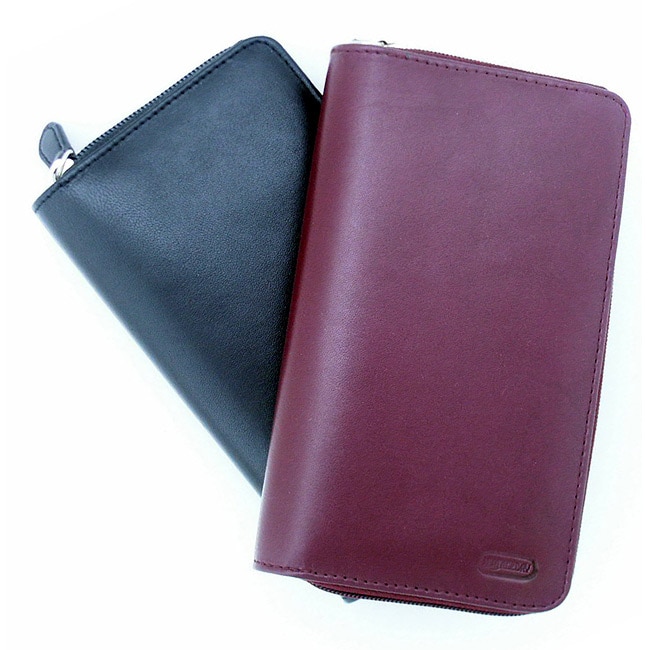 Leatherbay Burgundy Women&#39;s Leather Checkbook Wallet - Free Shipping Today - www.bagsaleusa.com/product-category/wallets/ ...