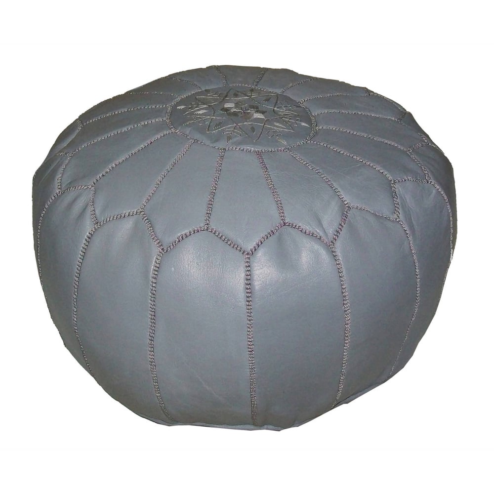 Handmade Leather Contemporary Ottoman Pouf (Morocco)