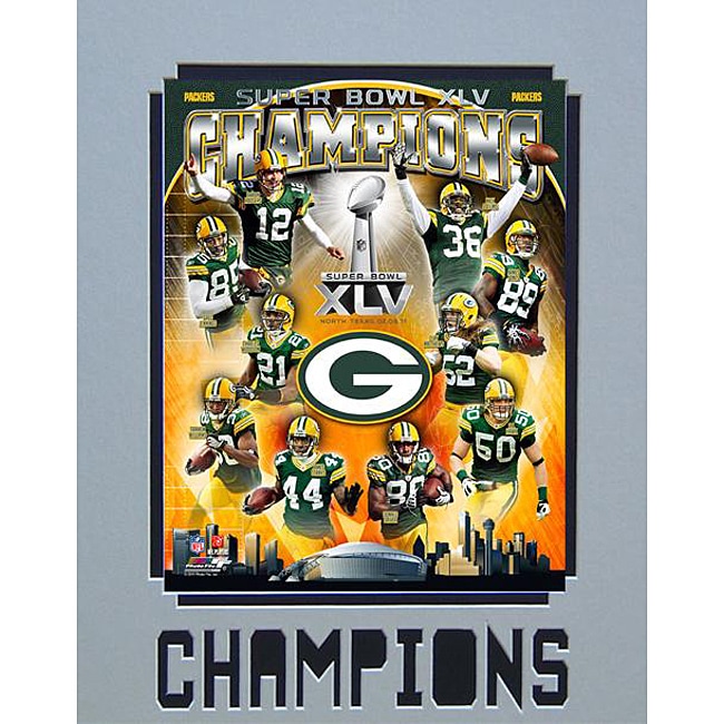 Super Bowl XLV Champions Green Bay Packers Matted Photo