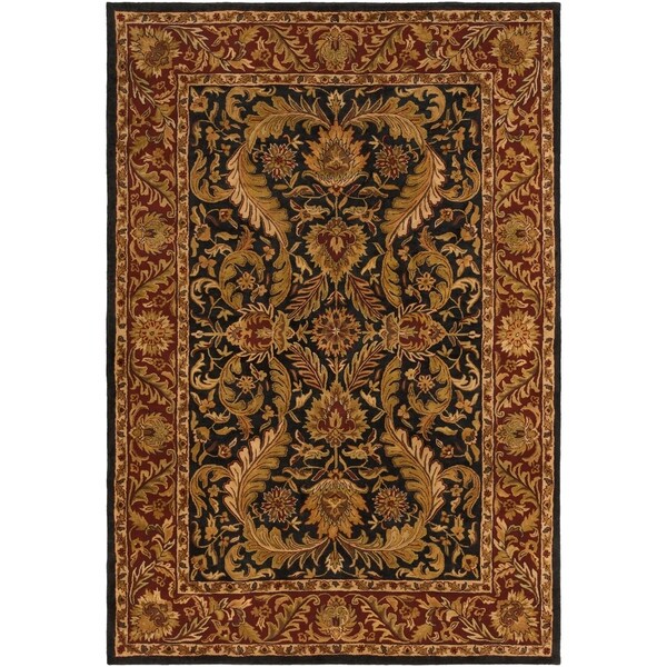 Hand-tufted Grandeur Black Wool Area Rug - 9' x 13'