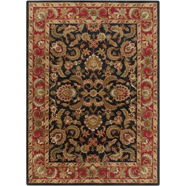 Hand-tufted Grandeur Black Wool Area Rug - 8' x 11'