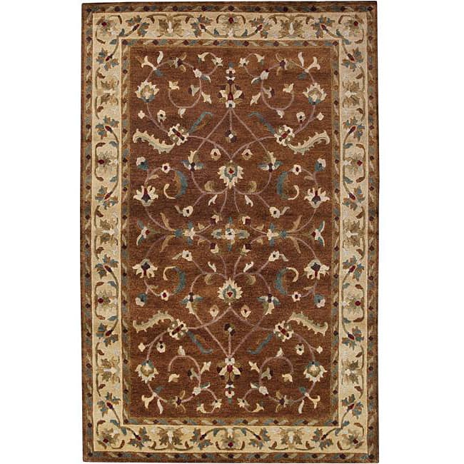 Hand-knotted Anastacia Wool Area Rug - 8' x 11' - 8' x 11' - 8' x 11' - Brown/Tan