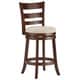 Verona Linen Ladder Back Swivel 24-inch High Back Counter Height Stool by iNSPIRE Q Classic - Thumbnail 5