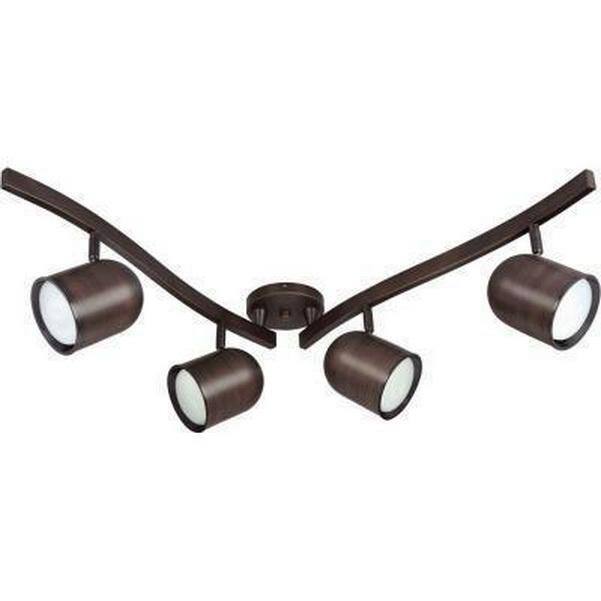 Round Back Cylinder Swivel 4-light Russet Bronze Track Kit
