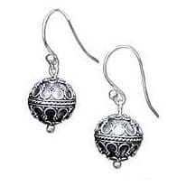 Handmade Sterling Silver 'Exotic Globe' Dangle Earrings (Indonesia)