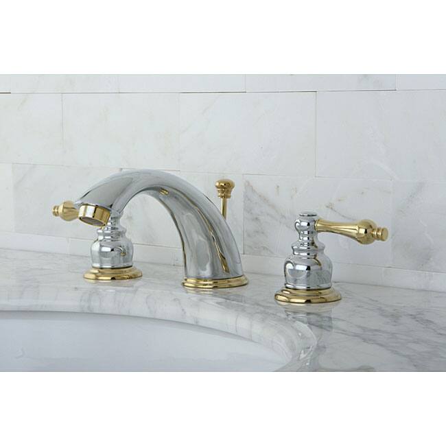 Kingston Brass Victorian Chrome/ Polished Brass Widespread Bathroom Faucet