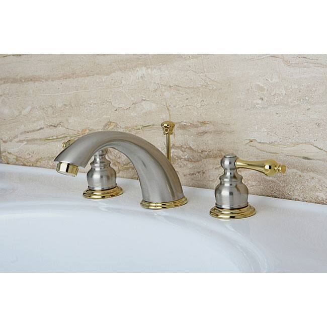 Kingston Brass Victorian Satin Nickel/ Polished Brass Widespread Bathroom Faucet