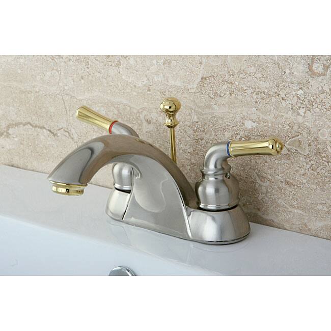 Kingston Brass Naples Satin Nickel/ Polished Brass Bathroom Faucet