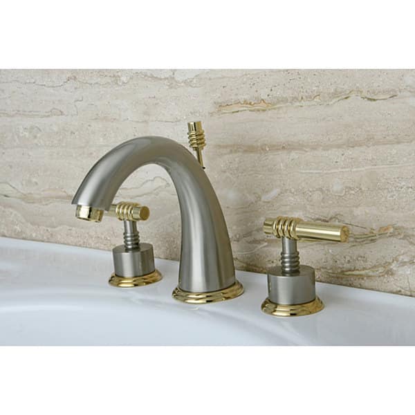 Shop Milano Widespread Satin Nickel Polished Brass Bathroom