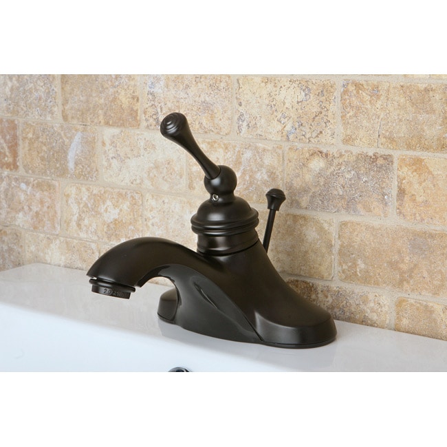 Vintage Oil Rubbed Bronze 4 inch Centerset Metal Bathroom Faucet