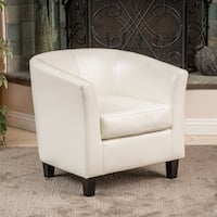 Preston Bonded Leather Ivory Club Chair by Christopher Knight Home