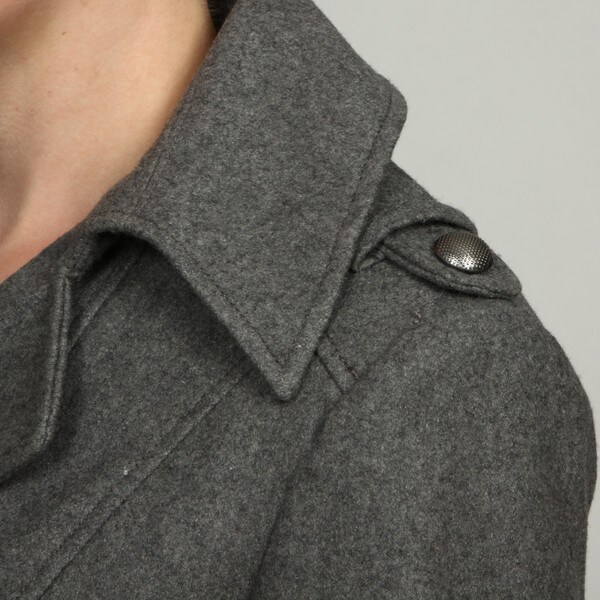 women's grey pea coat
