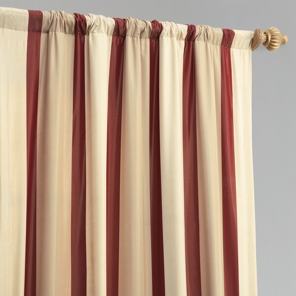 red and cream curtain fabric