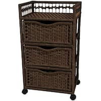 Handmade Natural Fiber Wheeled Chest