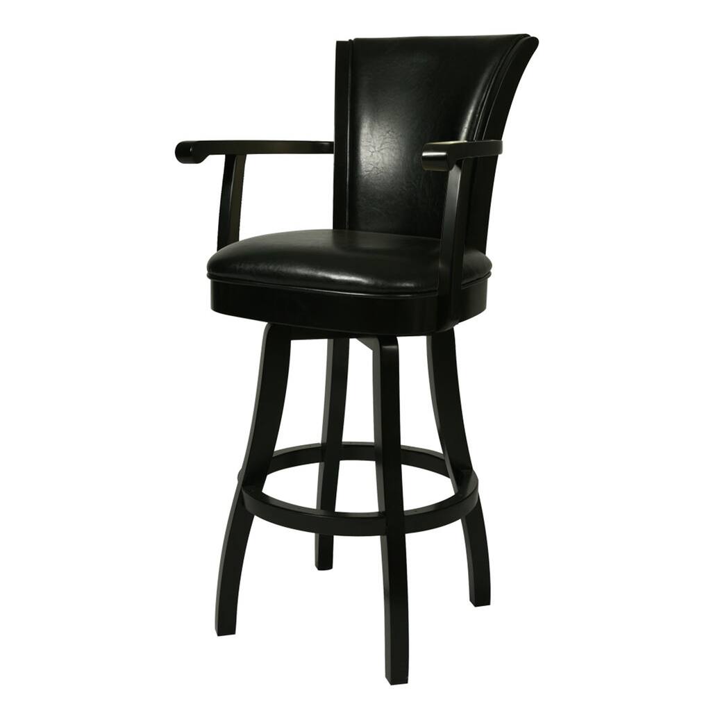 Glenwood 26-inch Feher Black Wood Swivel Bar Stool