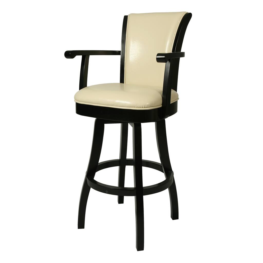 Glenwood 30-inch Wood Cream Leather Swivel Bar Stool