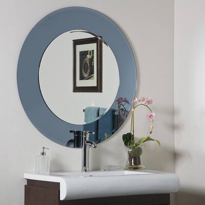 Camilla Round Modern Bathroom Mirror - Silver - A/N