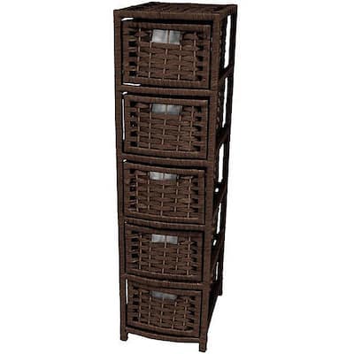Handmade Natural Fiber 5-drawer Occasional Chest