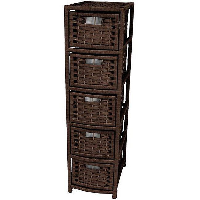 Handmade Natural Fiber 5-drawer Occasional Chest