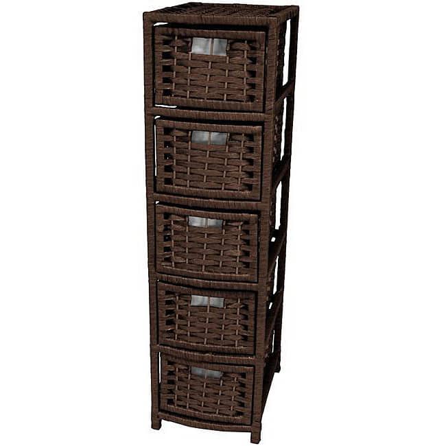 Handmade Natural Fiber 5-drawer Occasional Chest