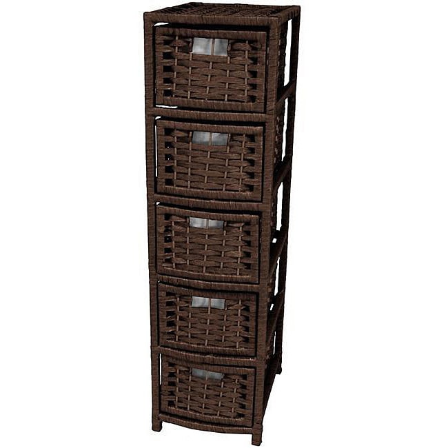 Handmade Natural Fiber 5-drawer Occasional Chest