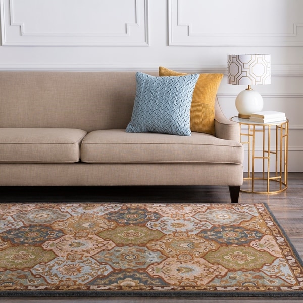 Hand-tufted Coliseum Blue Wool Area Rug - 9' x 12'