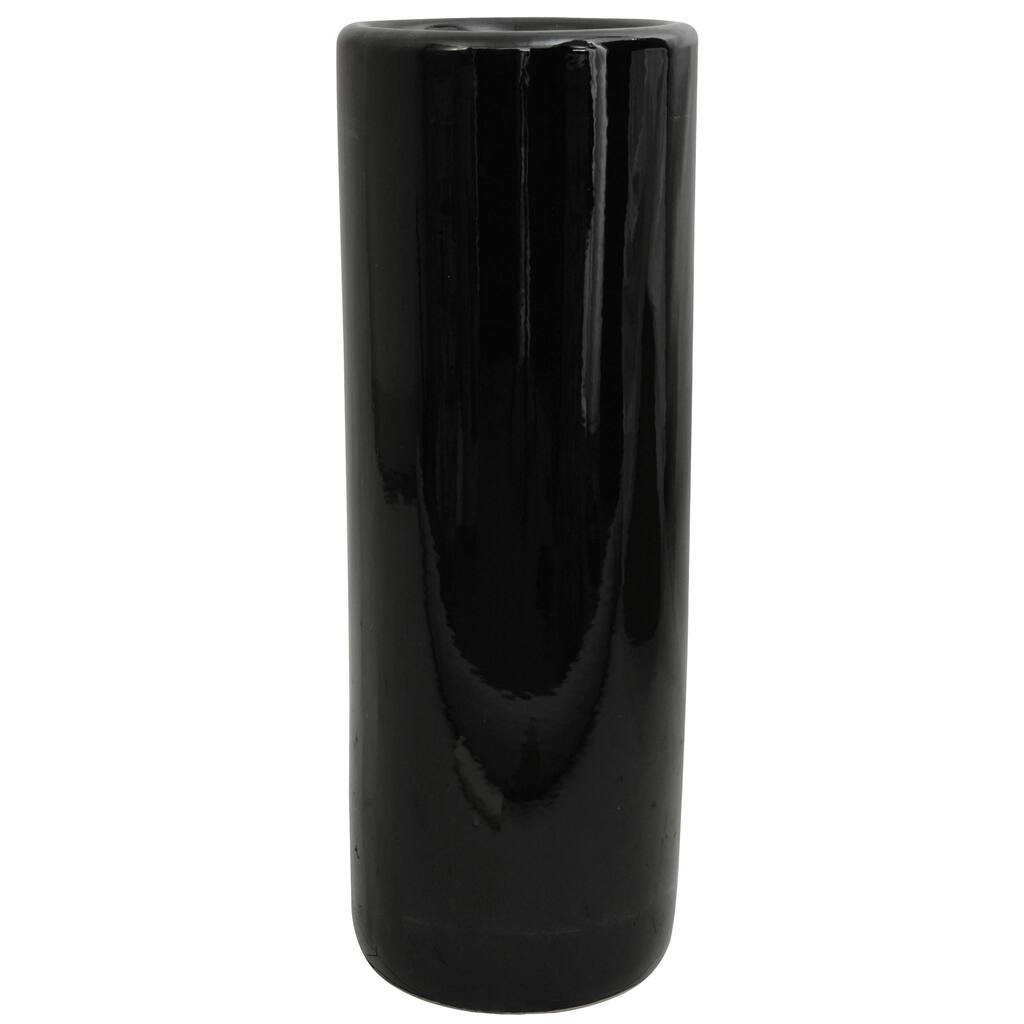 Handmade Porcelain 24-inch Solid Black Umbrella Stand (China)