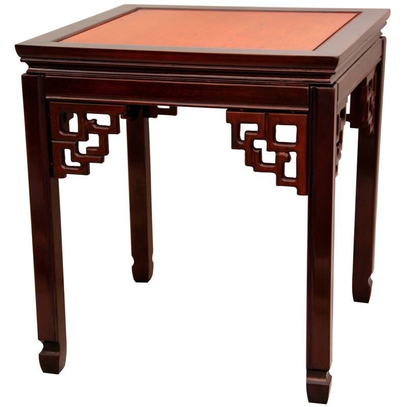 Handmade Rosewood Two-tone Square Ming Table - 22"W x 24"D x 22"H