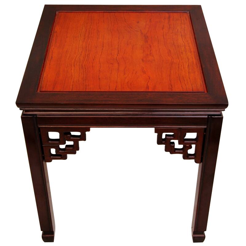 Handmade Rosewood Two-tone Square Ming Table - 22"W x 24"D x 22"H