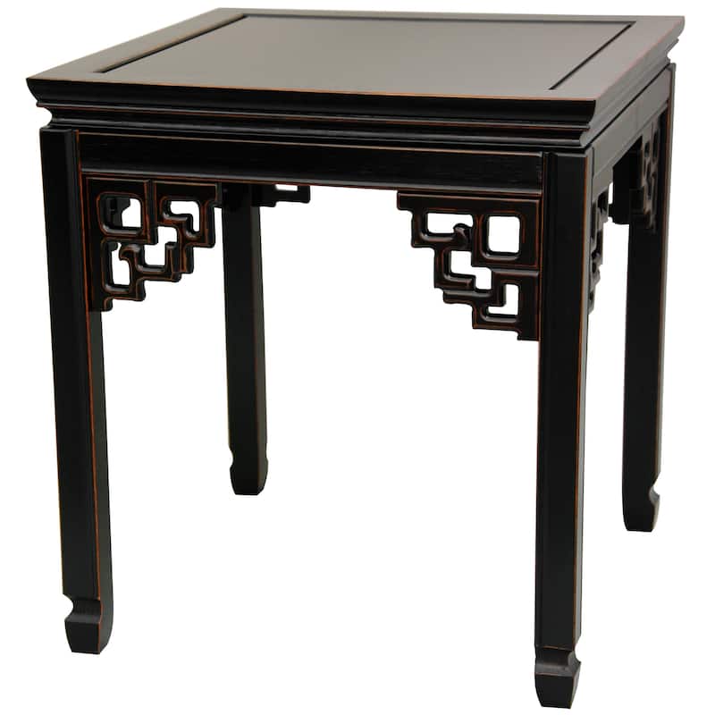 Handmade Rosewood Antique Black Square Ming Table - 22 in. H x 20 in. W x 20 in. L