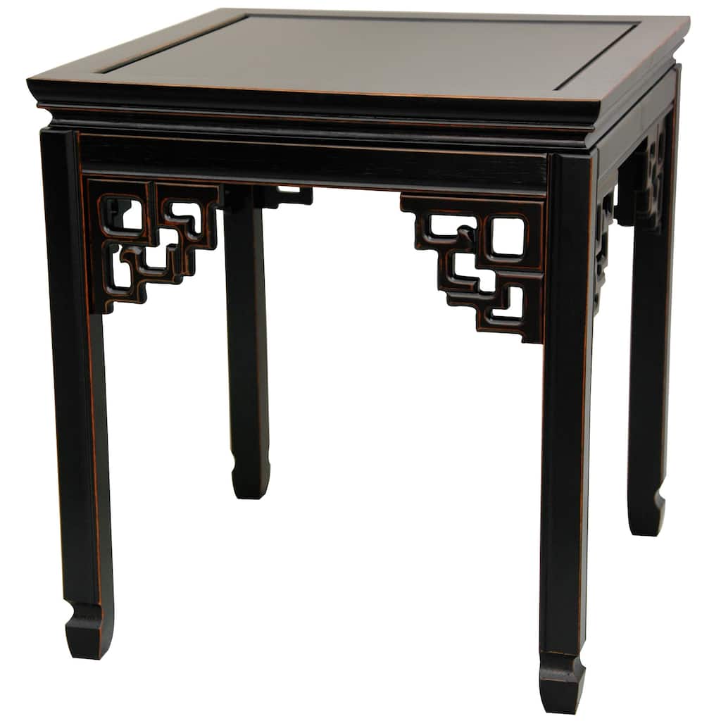 Handmade Rosewood Antique Black Square Ming Table - 22 in. H x 20 in. W x 20 in. L