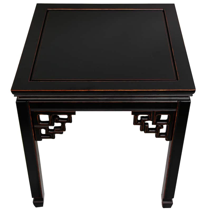 Handmade Rosewood Antique Black Square Ming Table - 22 in. H x 20 in. W x 20 in. L