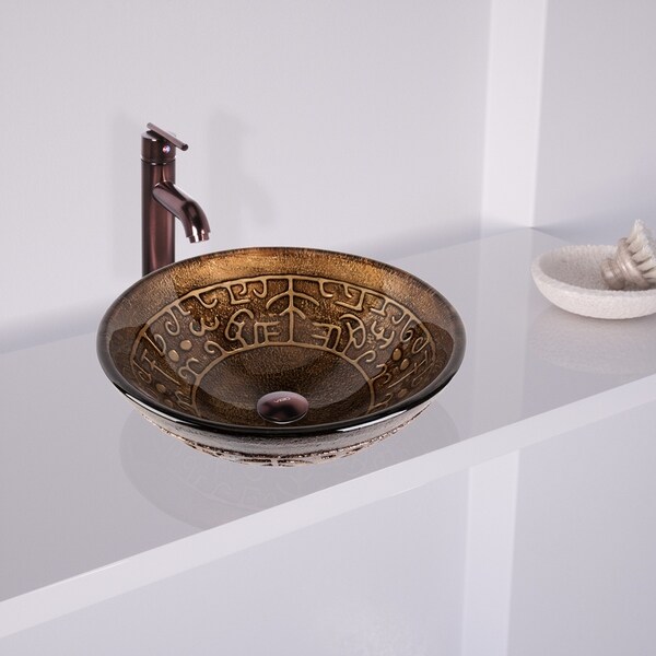 Vigo Golden Greek Gl Vessel Bathroom Sink Set With Seville Vigo Golden Greek Gl Vessel Bathroom Sink Set With Seville Faucet In Oil Rubbed Bronze
