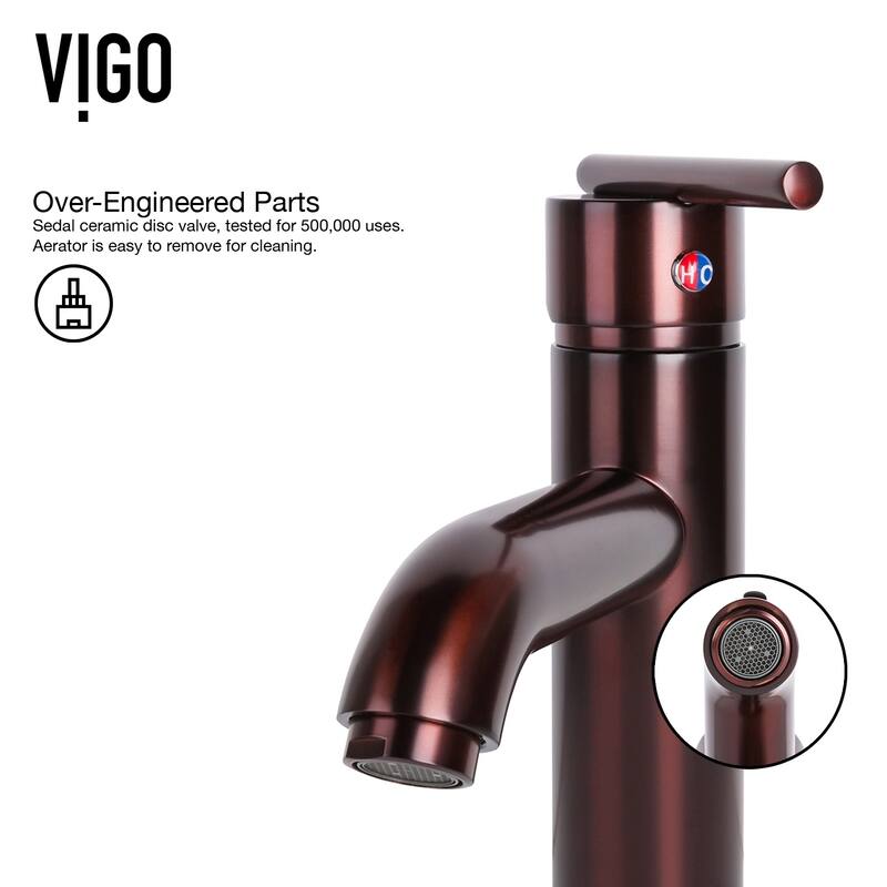 VIGO Golden 17"L x 17"W Glass Vessel Sink and Seville 13"H Faucet Set