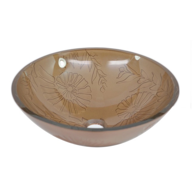 Autumn Daisy Tempered Glass Vessel Sink By Flotera