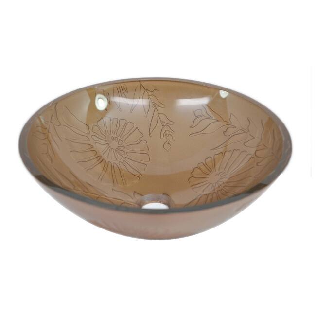 Autumn Daisy Tempered Glass Vessel Sink by Flotera