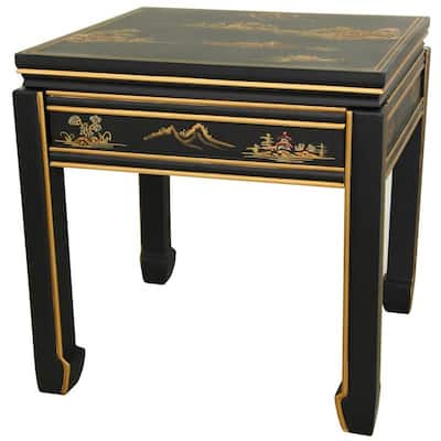 Handmade Wooden 18-inch Black Square Ming Table (China)