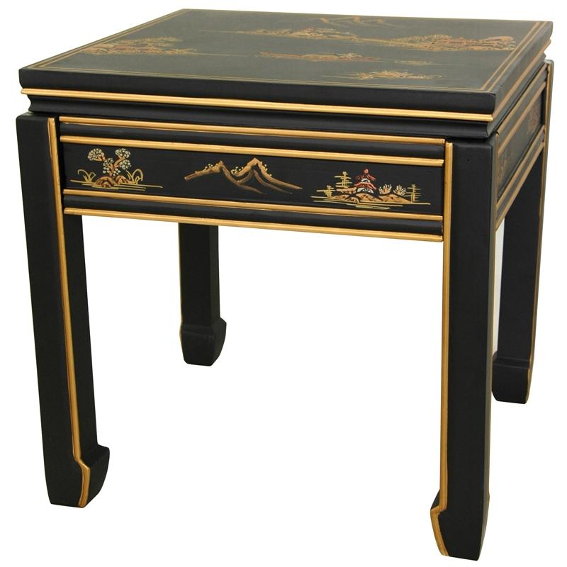 Handmade Wooden 18-inch Black Square Ming Table (China)
