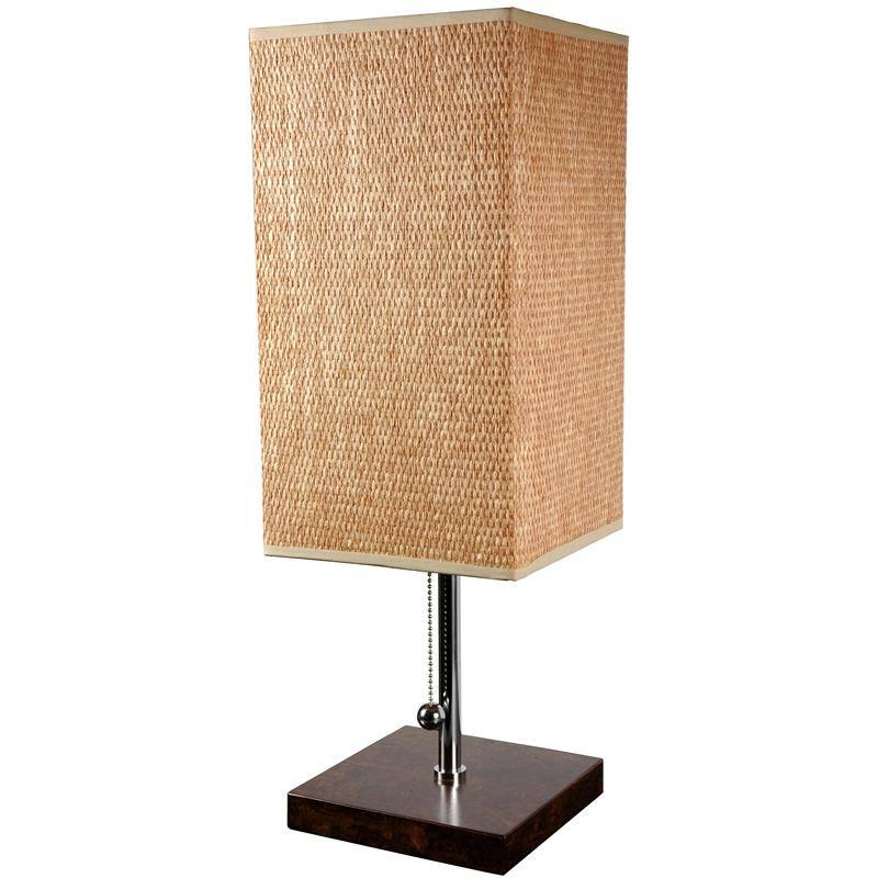 Hand-woven Tobacco Leaf 22-inch Nantou Lamp with Chrome Finish (China)