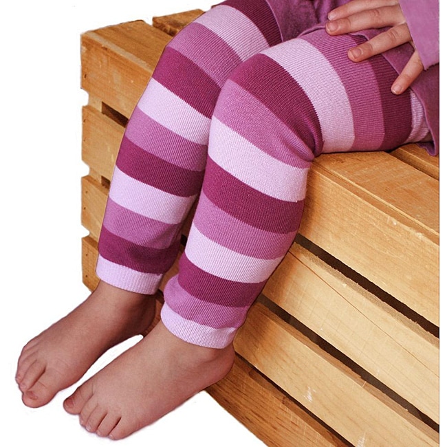 Warm Lavender Striped Baby Leg Warmers