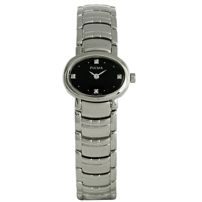 Pulsar Womens Base Metal Silvertone Crystal Watch