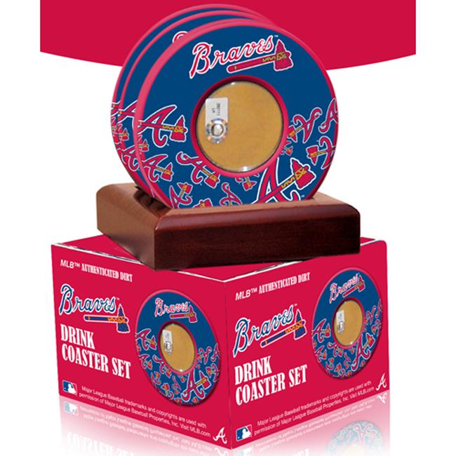 Steiner Sports Atlanta Braves Coasters w/ Game Field Dirt (Set of 4)