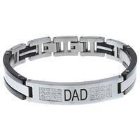 Stainless Steel Men S Dad Bracelet On Free Shipping Stainless Steel Men S Cubic Zirconia Dad Bracelet
