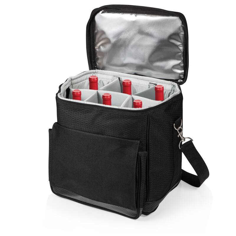 Picnic Time 6-bottle Insulated Cellar with Trolley
