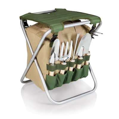 Picnic Time - Gardener Folding Seat with Tools - N/A